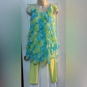 Kate Mack Tropical Set Tunic & Capris Sz 14